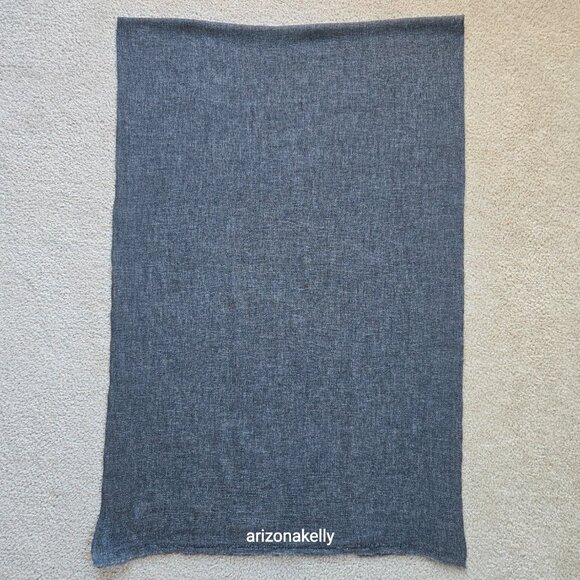 NWT Cashmere Scarf Woven Graphite Dark Grey Nepal - Picture 6 of 12